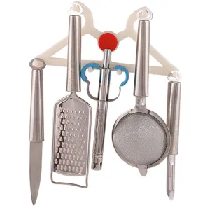 0724 5 In 1 Kitchen Combo - Stainless Steel Grater, Peeler, Kitchen Lighter, Knife and Strainer