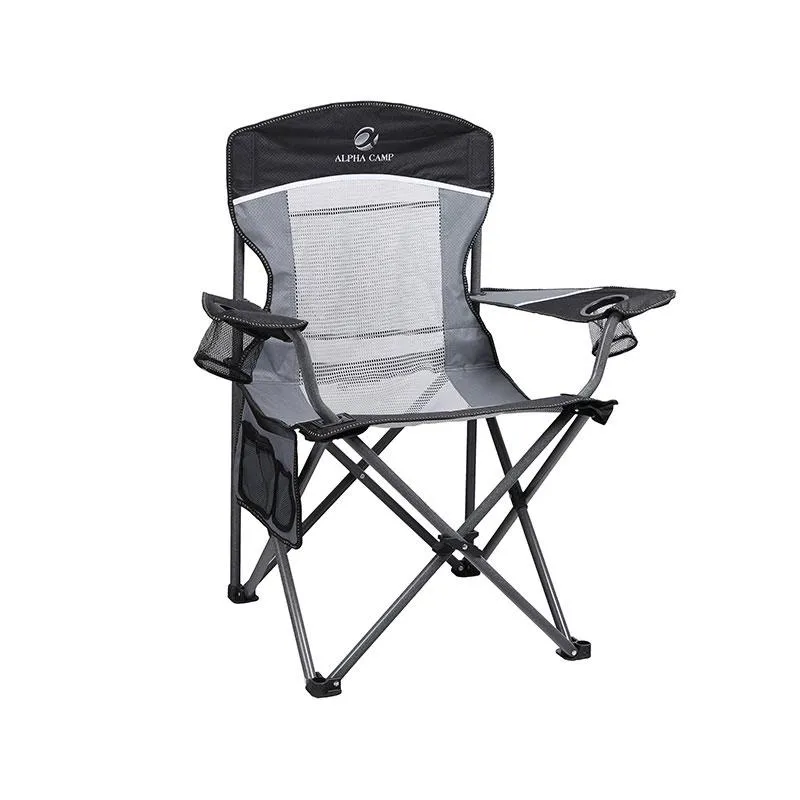 ALPHA CAMP Oversized Mesh Back Camping Folding Chair