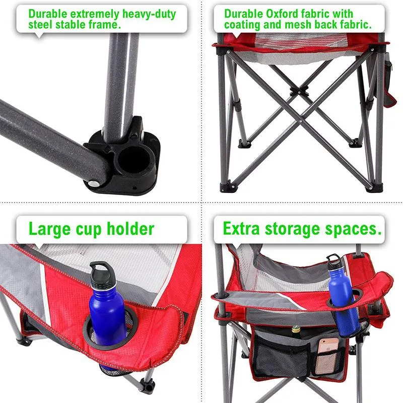 ALPHA CAMP Oversized Mesh Back Camping Folding Chair