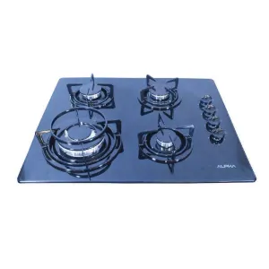 Alpha HOB Gas 4B Black Glass 60cm