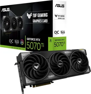 ASUS TUF Gaming GeForce RTX  5070 Ti 16GB GDDR7 OC Edition Gaming Graphics Card (PCIe 5.0, HDMI/DP 2.1, 3.125-slot, Military-Grade Components, Protective PCB Coating, axial-tech Fans)