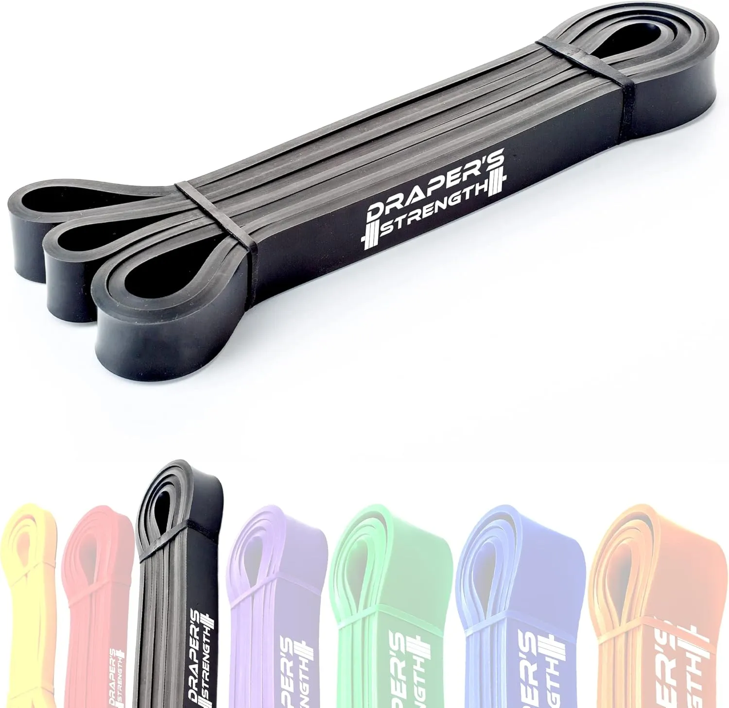 Draper's Strength Heavy Duty Resistance Stretch Loop Bands for Powerlifting Workout Exercise and Assisted Pull Ups