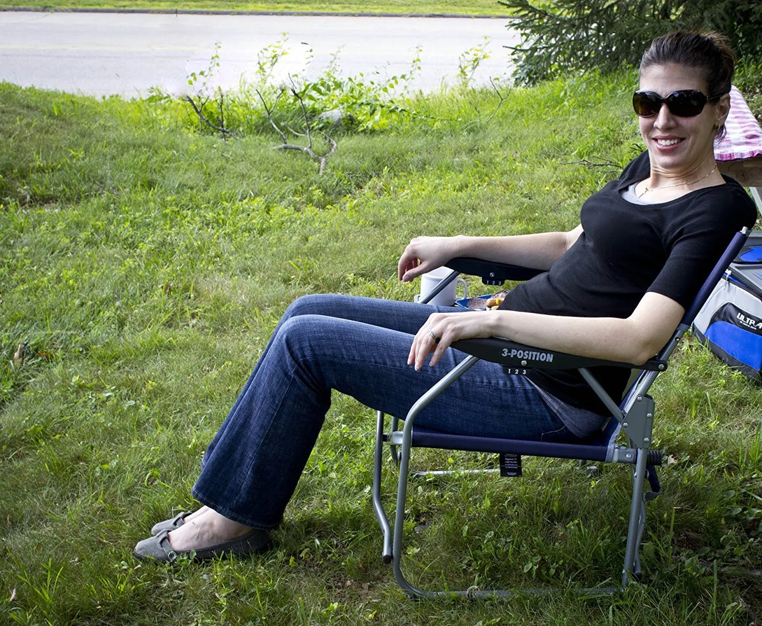 GCI Outdoor 3-Position Reclining Low-Height Folding Lawn Chair