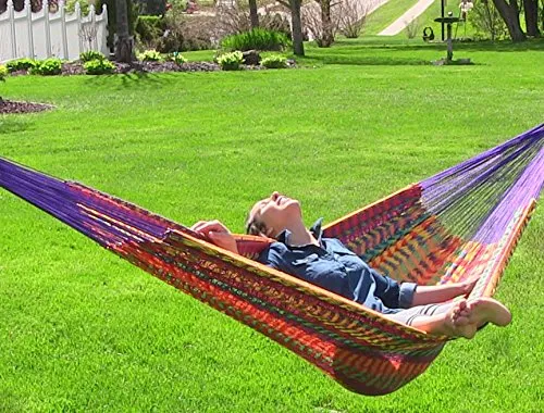 Hand-Woven Mayan Family Hammock  XXL Thick Cord - Sunnydaze