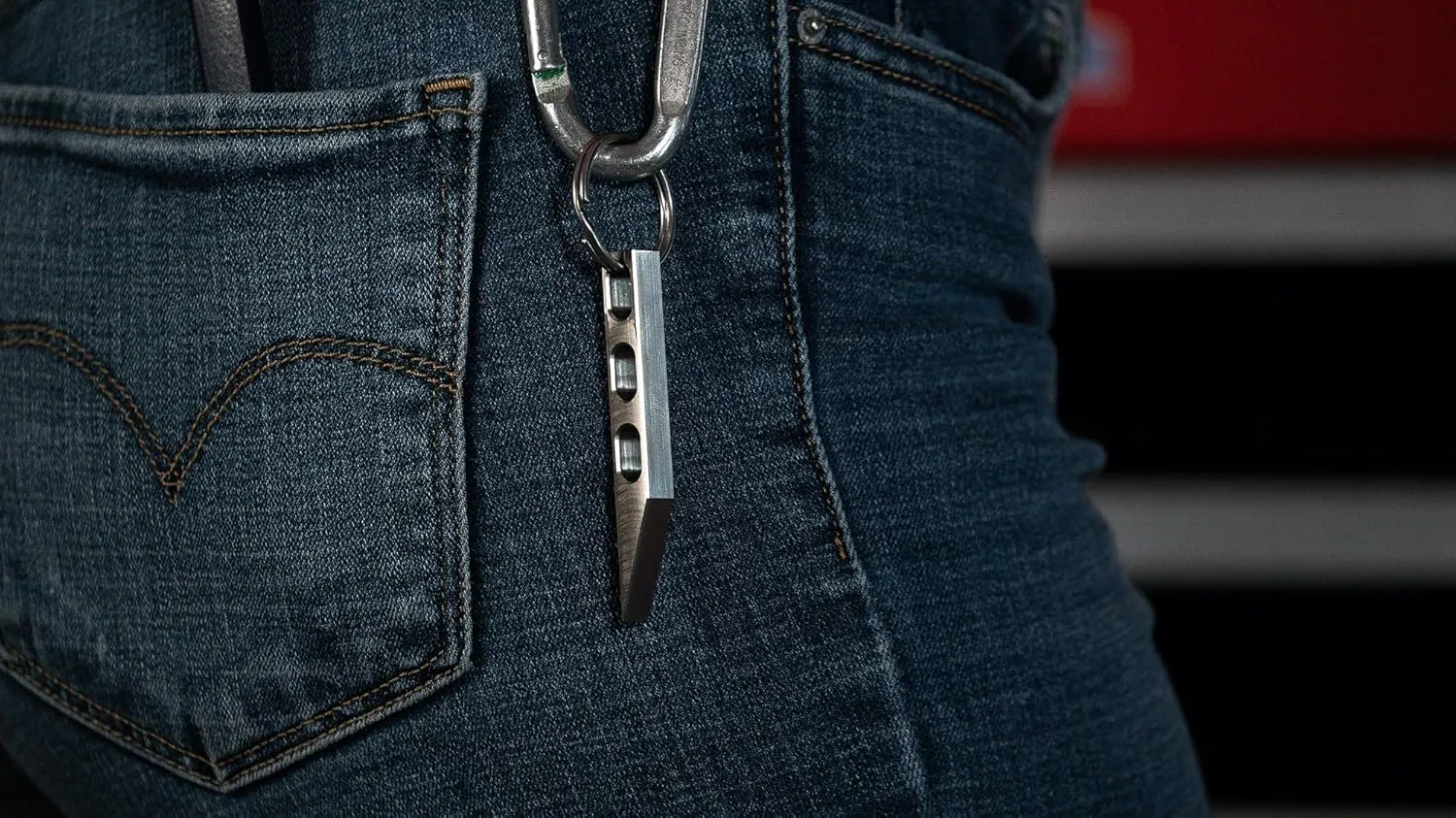 Multi Tool EDC Pry Bar Keychain - Everyday Carry Mini Pry Bar Keychain - Heavy Duty Stainless Steel Pocket Prybar Key Chain with Screw Driver & Box Opener - Made in USA - Design 4