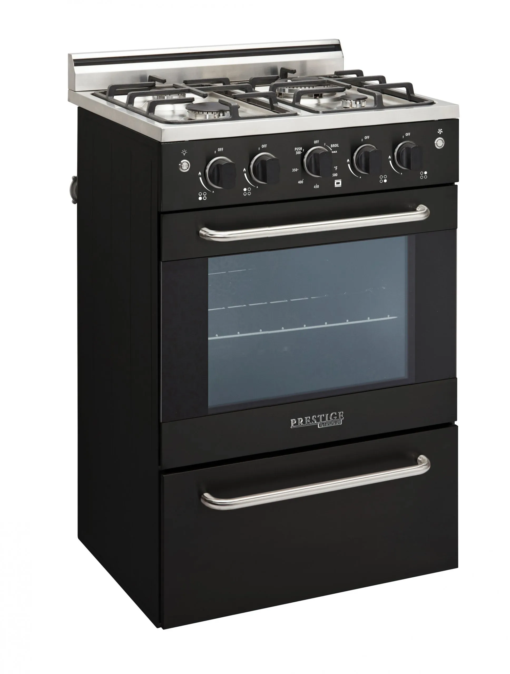 Unique Prestige 24" Stainless Convection Gas Range (Electric Ignition)