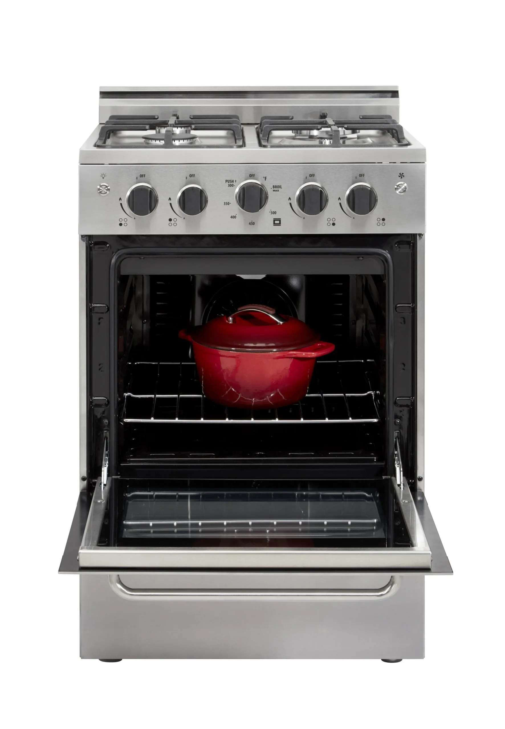 Unique Prestige 24" Stainless Convection Gas Range (Electric Ignition)