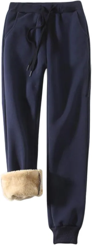 Yeokou Women's Warm Sherpa Lined Athletic Sweatpants Jogger Fleece Pants